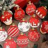 12pcs New Year's Gift Christmas Decoration Wooden Christma Ball Pendant Christmas Tree Hanging Home Room Decor Outdoor Accessory