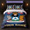 Coventry City FC Custom Name Text Bedding Set 1 Duvet Cover+2 Pillowcases Soccer Logo Personalized Gift For Special Occasion Bedroom Decor