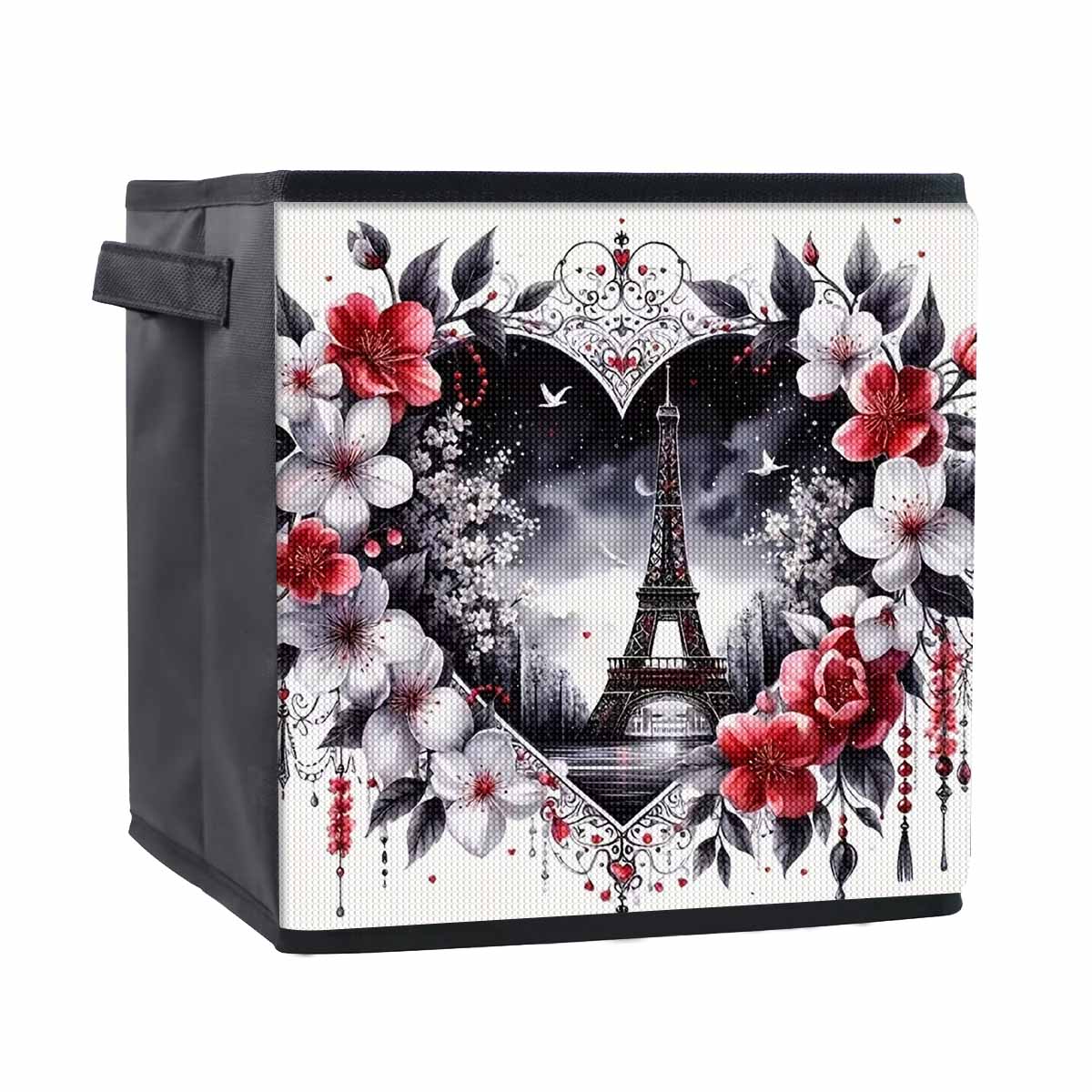 

The Iron Tower in Love 5D Diamond Painting Storage Basket Full Round Drill Mosaic Diamond Embroidery Cross Stitch Kits Home Decor Home Decor 25cmx25cm