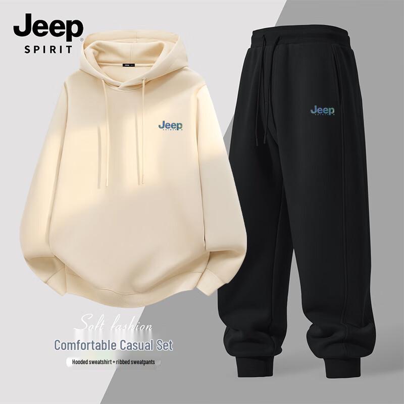 JEEP SPIRIT Men's Heavyweight Hoodie & Casual Pants Set