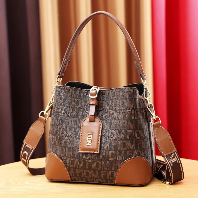 Women Handbags and Purse Ladies Vintage Bucket Crossbody Shoulder Bag Retro Top Handle Hobo Bag with Two Adjustable Straps