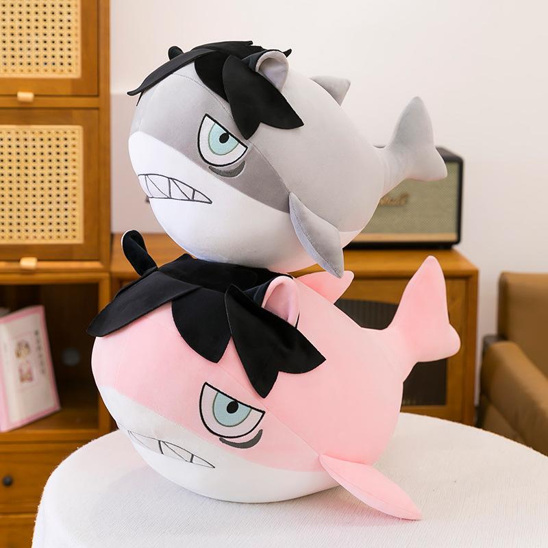 Cute Marine Animals Leo Shark Doll Plush Toy Children's Birthday Gift Fierce Great Shark Doll Throw Pillow