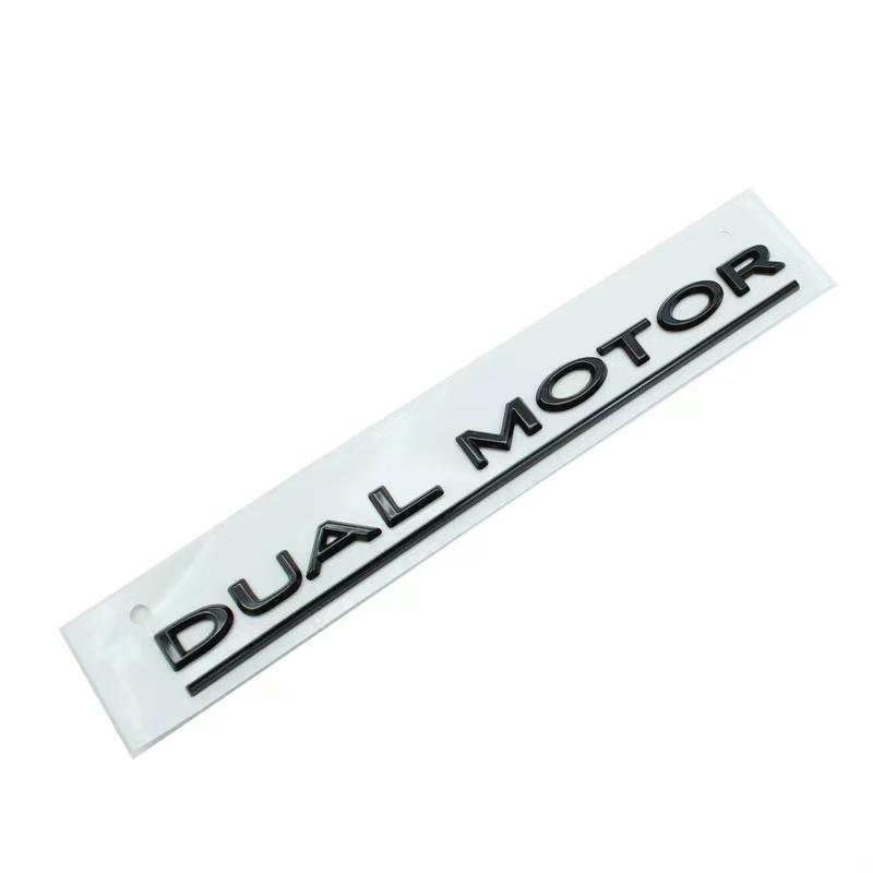 Bpyqc0 3D Raised DUAL MOTOR Underlined Letters Emblem for Tesla Model 3 Y X S Car Styling High Performance Trunk Badge Sticker
