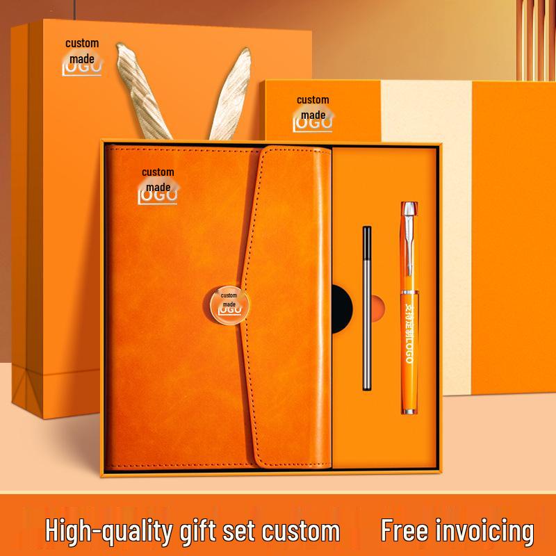 In-Stock A5 Notebook: Business Gift with Thickened Soft Leather, High-Appearance Design, Buckle Closure, and Gift Box