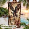 American Patriotic Theme Beach Towel Personalized Custom Name & Text Soft Quick Dry Beach Towel for Swimming Travel