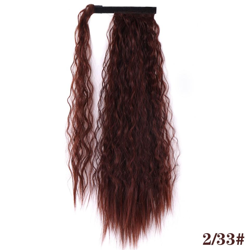 LUPU Synthetic Long Corn Perm Ponytail Hair Extension Clip In Hairpiece For Women Wrap Around Magic Paste Ponytail Extensions