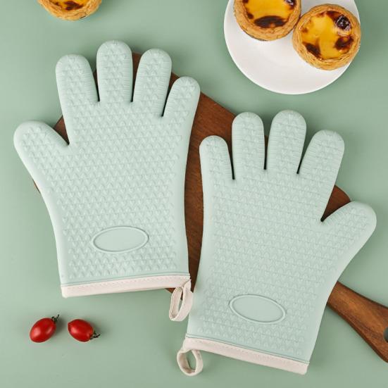 Silicone Oven Mitts Heat Resistant Anti-scald Gloves Non-slip Grip Microwave Safe Mitts