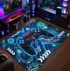 VIKAMA Blauw Gaming Vloerkleed, Antislip Zacht Vloerkleed, Decoratiekleed met Videogame Thema voor Gamer Slaapkamer, Speelkamer & Woonkamer