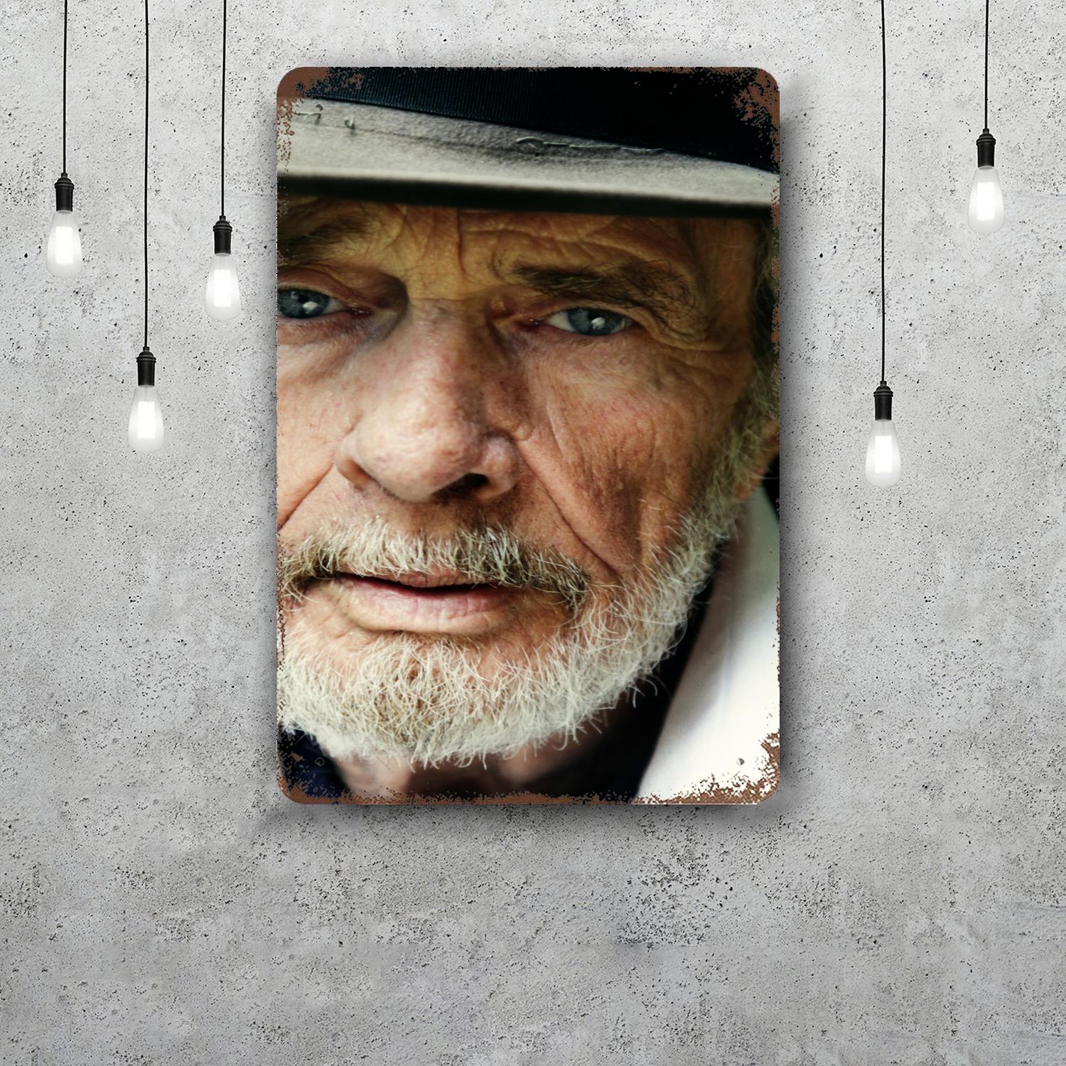 

merle haggard Vintage Metal Tin Signs Posters Decor Retro Metal Plaque Wall Art Decor for Garage Bar 20x30cm（7.8x11.8inch）