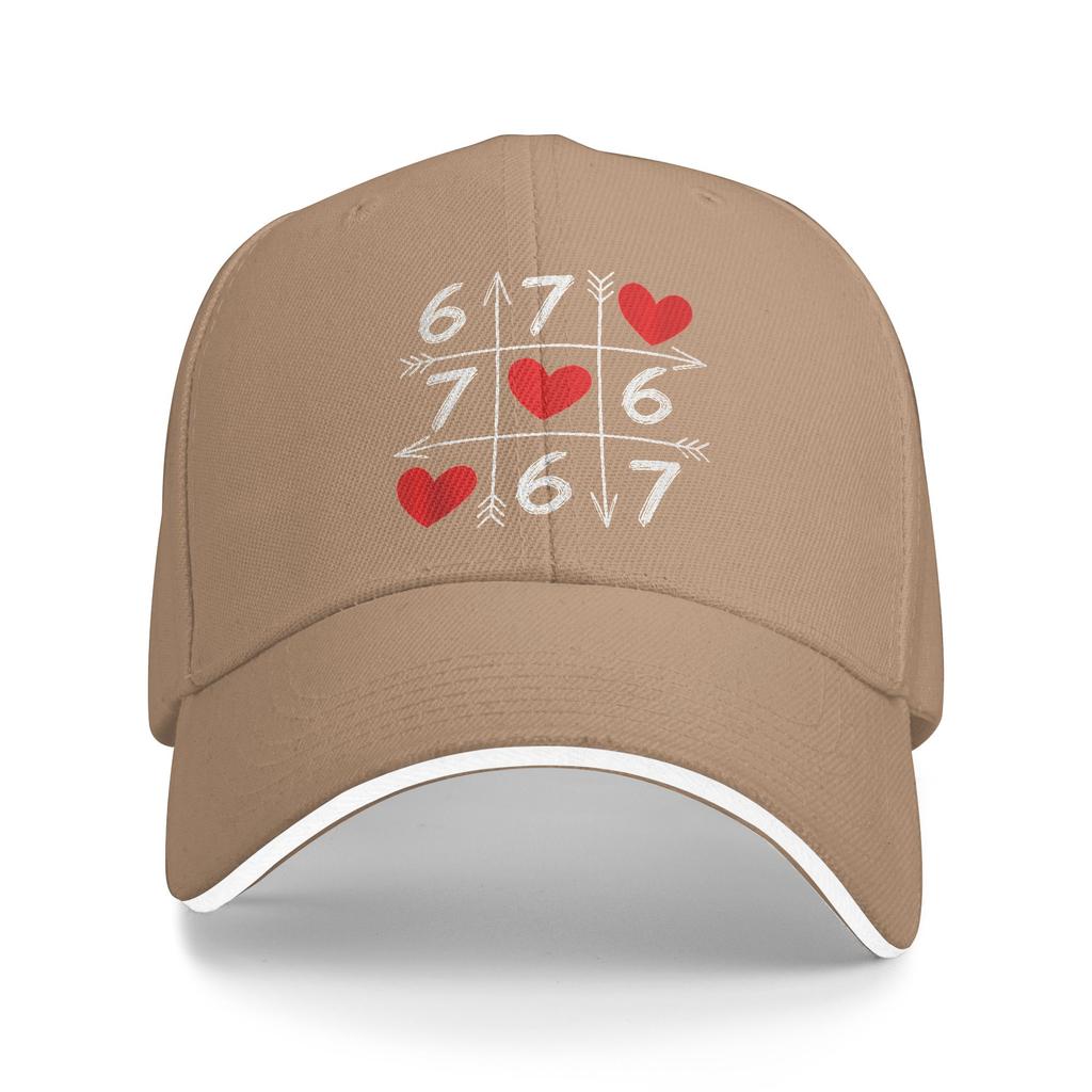 67 Six Seven Meme 6 7 Heart Valentines Day Baseball Cap Tennis Skate Hot Sale Hip Hop Hats Men Casual Design Baseball Caps