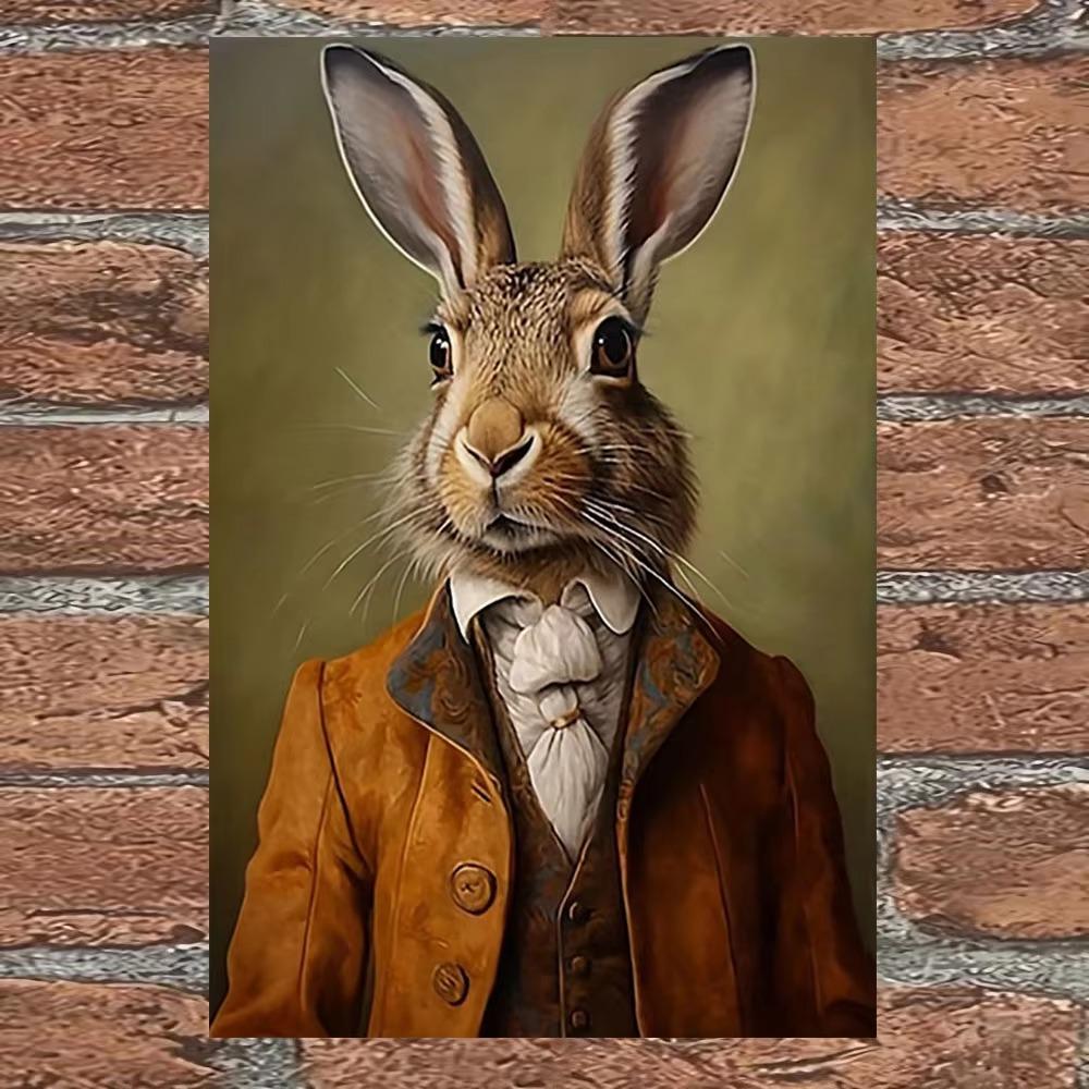 Charming Vintage Rabbit wall Art, Wall Decor for Home, Office, Cafe & More, Bedroom & Bathroom, Hotel, Perfect for Room Decor