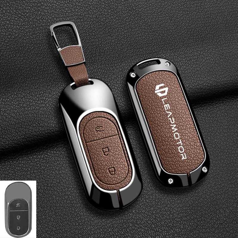 Zinc Alloy Car Key Case Cover For Leapmotor T03 S01 C11 For Leapmotor C01 T03 S01 C11 Leap Motor Holder Key Fob Keychain