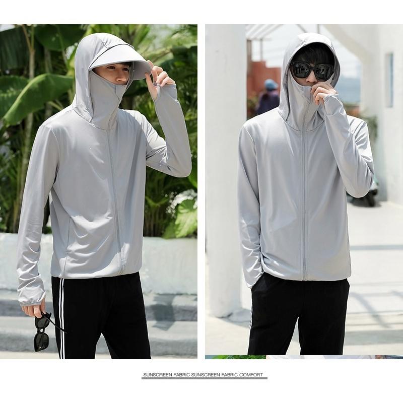 New 2026 Men's Summer Ice Silk Sunscreen Jacket, UV Protection, Outdoor Thin Breathable Lightweight Sunscreen Clothing