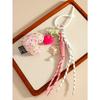 Fashion ins fabric girl love bow woven rope high-end bag hanging pendant wind bag pendant