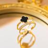 Exquisite super flash zircon ring for girls, light luxury, high-end sense opening adjustable ring, simple real gold electroplating