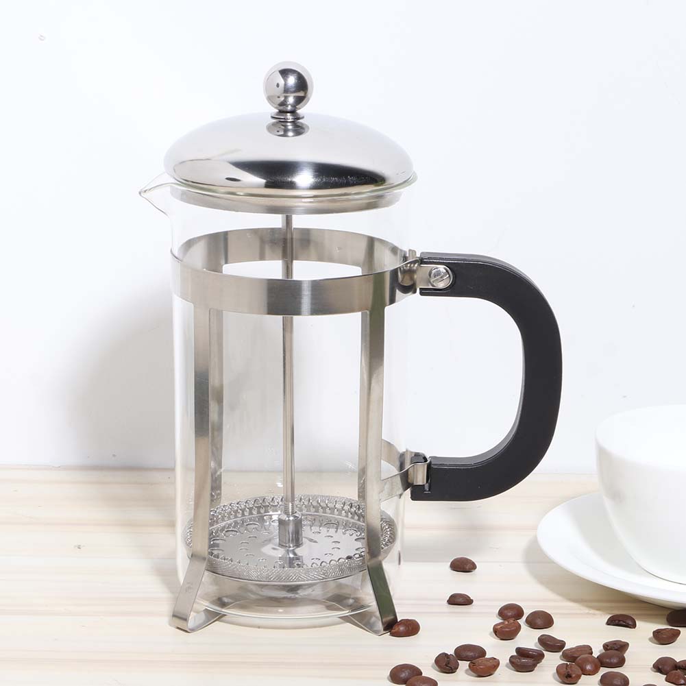Glass Body High Temperature Resistant Press Filter Coffee Maker Coffee Pot for Household Use600ml
