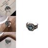 Chic Vintage Punk Hollow Zircon Copper Ring For Women Adjustable Fashion Statement Jewelry