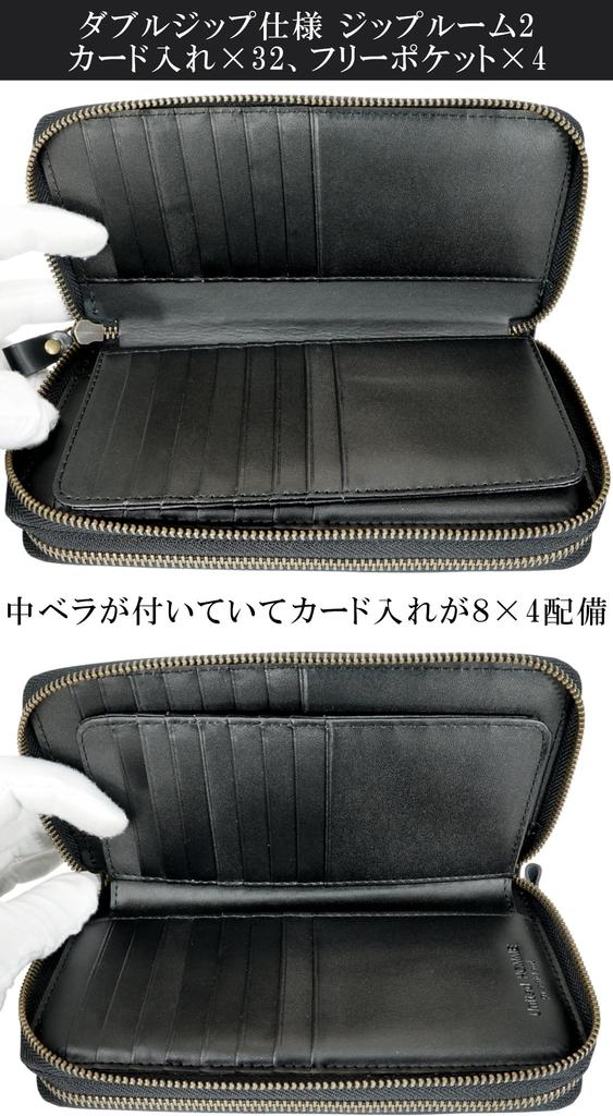 Black Cordovan Leather Horsehide Wallet for Men and Women, Large, Genuine Cowhide Leather, Double Zipper, Coin Purse, Card Holder, Large Capacity,