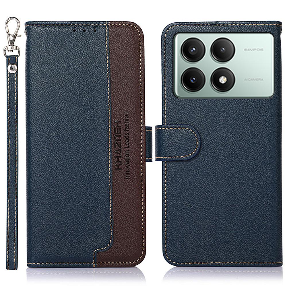 

KHAZNEH For Xiaomi Redmi K70E 5G/Poco X6 Pro 5G Case Magnetic RFID Blocking Phone Stand Cover A