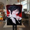 1PC Black Butler Print Flannel Blanket, High quality All Seasons, Home Decor, Warmth and Comfort, Perfect for Christmas Gifts
