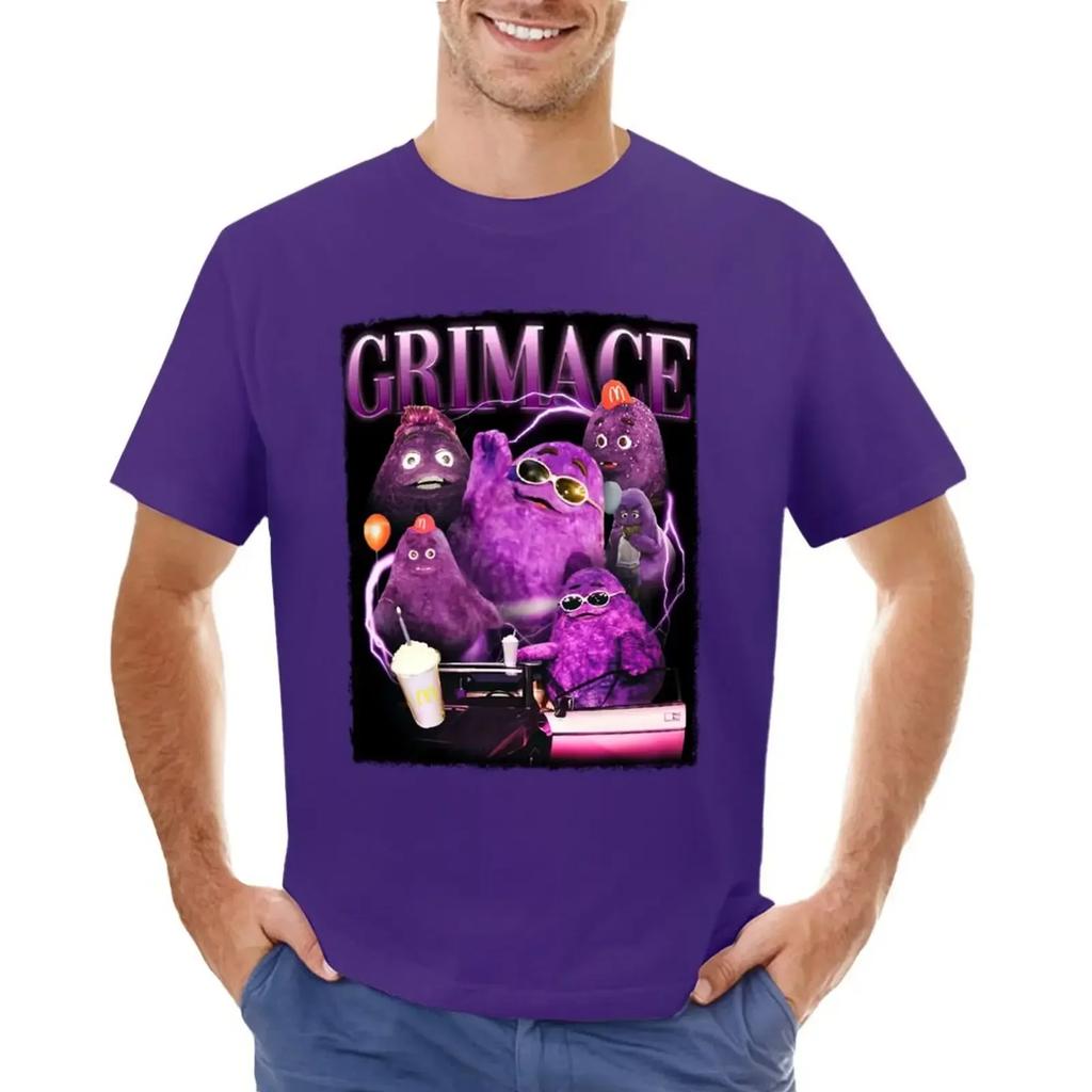 Grimace in 90s, Y2k Style Tribute T-shirt heavyweights sweat T-shirts for cotton