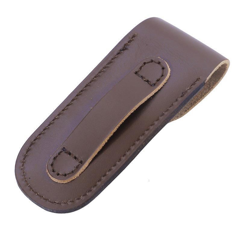 Coffee Colored Head Layer Cowhide Knife Cover, Knife Sheath, Folding Knife Cover, Leggings, Waist Hanging Knife Protective Cover
