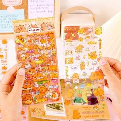 Capybara Cartoon PET Aufkleber für Niedliche Journal- & Handyhüllen-Dekoration