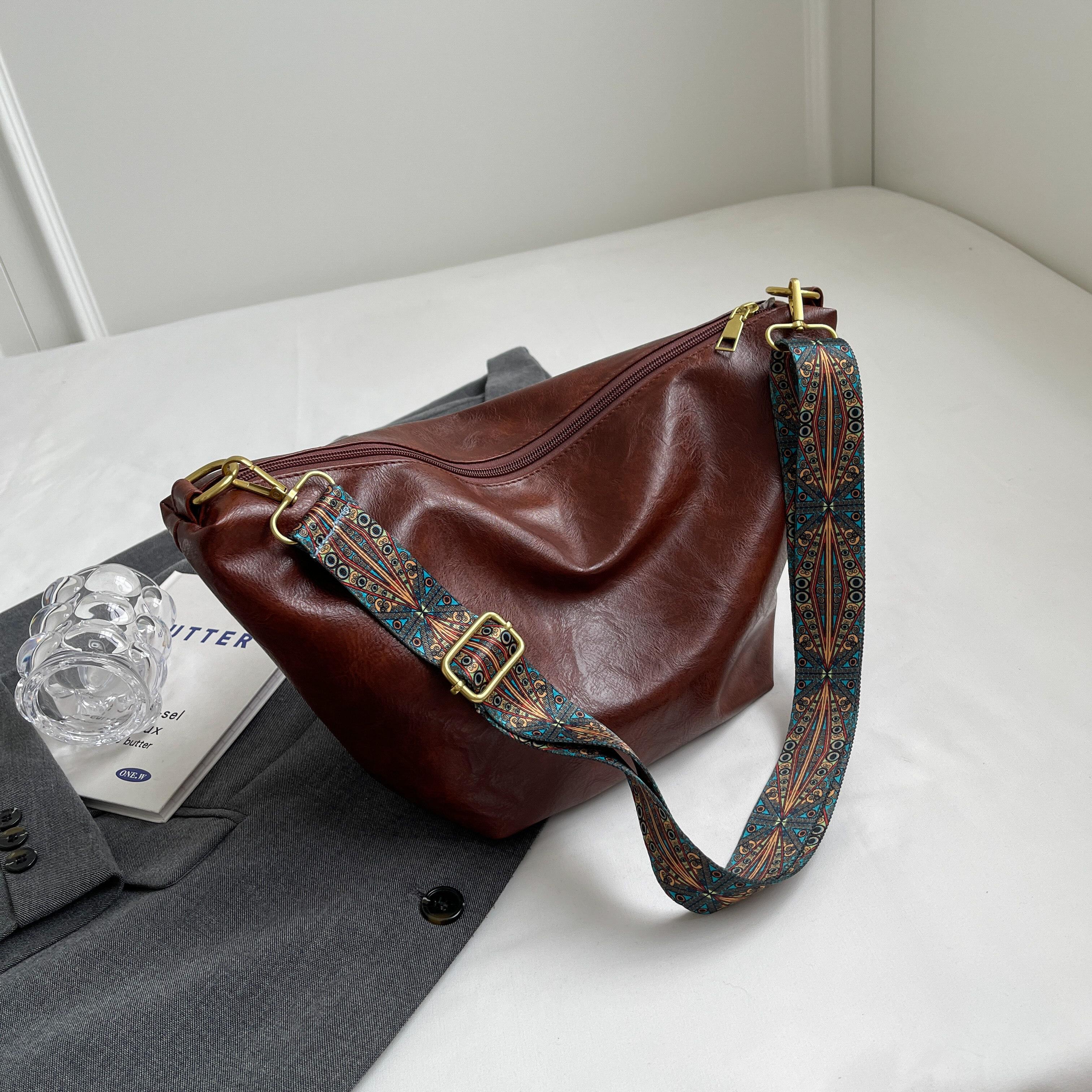 

Женская винтажная сумка через плечо, простая сумка на молнии, сумка-хобо для шопинга