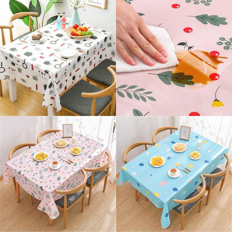 Elegant Cartoon Peva Tablecloth For Home Dining With Oilproof And Waterproof Protection