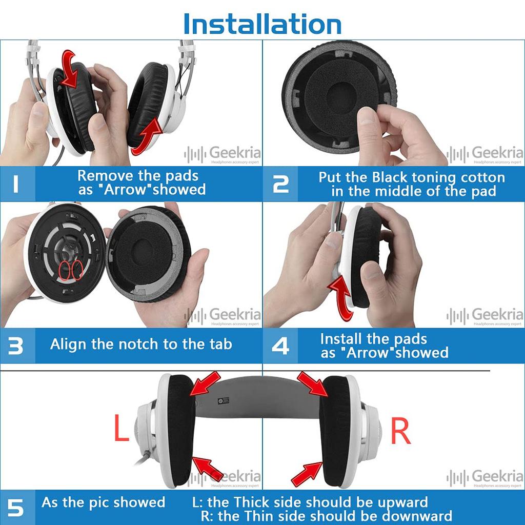 Geekria Elite Compatible Ear Pads for AKG K701, K702, Q701, Q702, K601, K612, K712, K400, and K500 Headphones, Black Sheepskin Ear/Ear Cup Pads