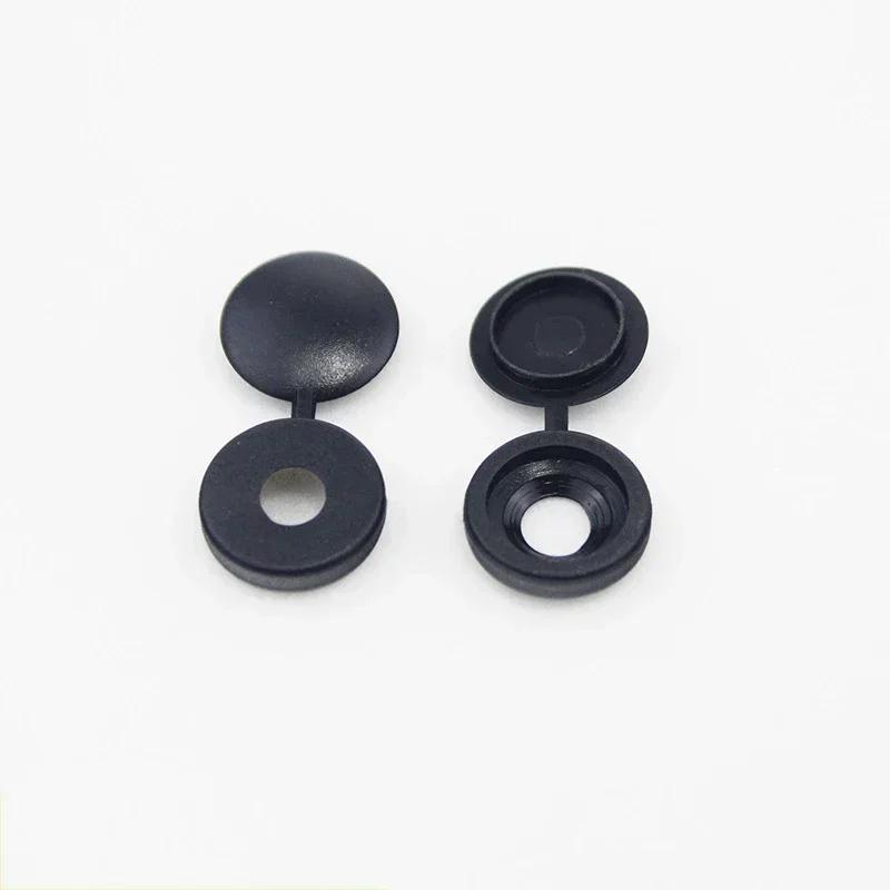 10/100Pcs Hinged Plastic Screw Cap Cover Nut Fold Snap Protective Cap Button Screw Wood Furniture Decorative Nuts Bolts Hardware