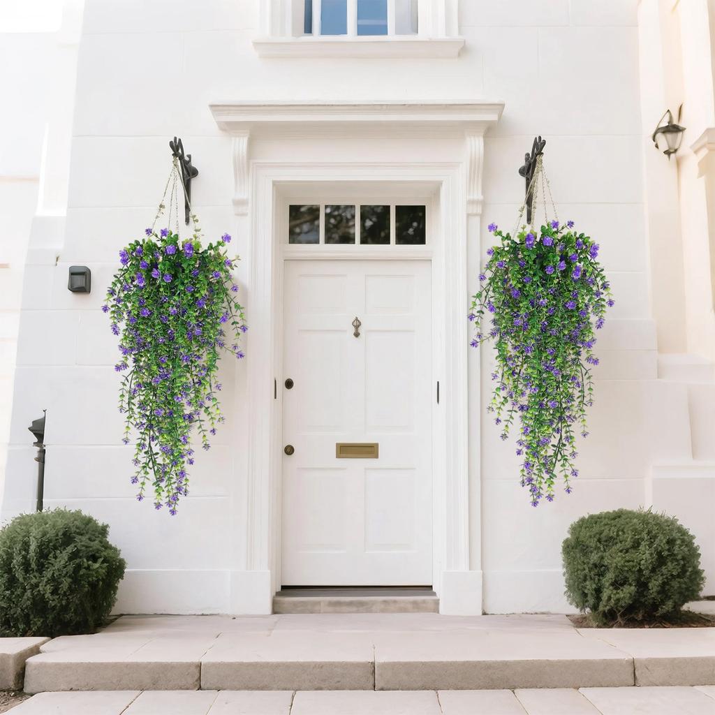 Artificial Hanging Flowers Hanging Plants Bouquet Hanging Plants Drooping Plants Suitable For Wall Home Garden Yard Indoor And Outdoor Decoration.