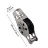 1Pcs 60Mm Blocks Rope Pulley 304/316 Stainless Steel 608 Pulley Nylon Sheave Single Lashing Eye For 2Mm To 8Mm Rope