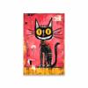 Cool Cats Canvas Painting Colorful Graffiti Mid-Century Modern Cat Wall Art Poster Decor Abstract Blue And Yellow Cat Room Decor