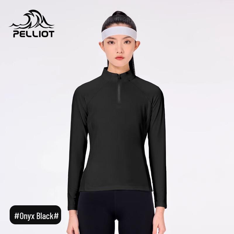 Pelliot Women's Half-Zip Stand-Up Collar Long Sleeve Athletic T-Shirt