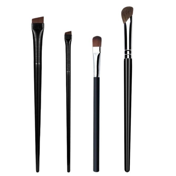 4-Piece Eyeshadow Brush Eyeliner Brush Set Eyebrow Brush Nose Brush Travel Cosmetic Makeup Brush Sickle Nose Shadow Brush