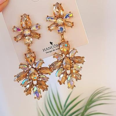 Women's (Titanium Needle) Cubic Blossom Earrings (Gorgeous Style)