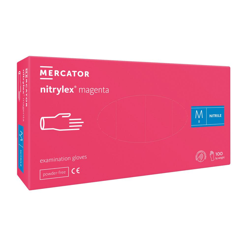 Nitrile Gloves Pink Mercator Nitrylex Magenta 100 Pieces