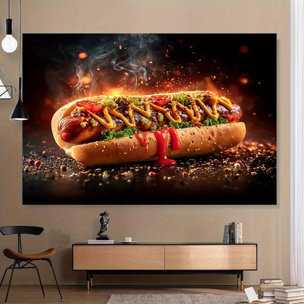1pc Hot Dog Party Backdrop Banner - Durable Decor For Birthday Wedding Christmas Indoor Outdoor Hot Dog Theme Party Decor
