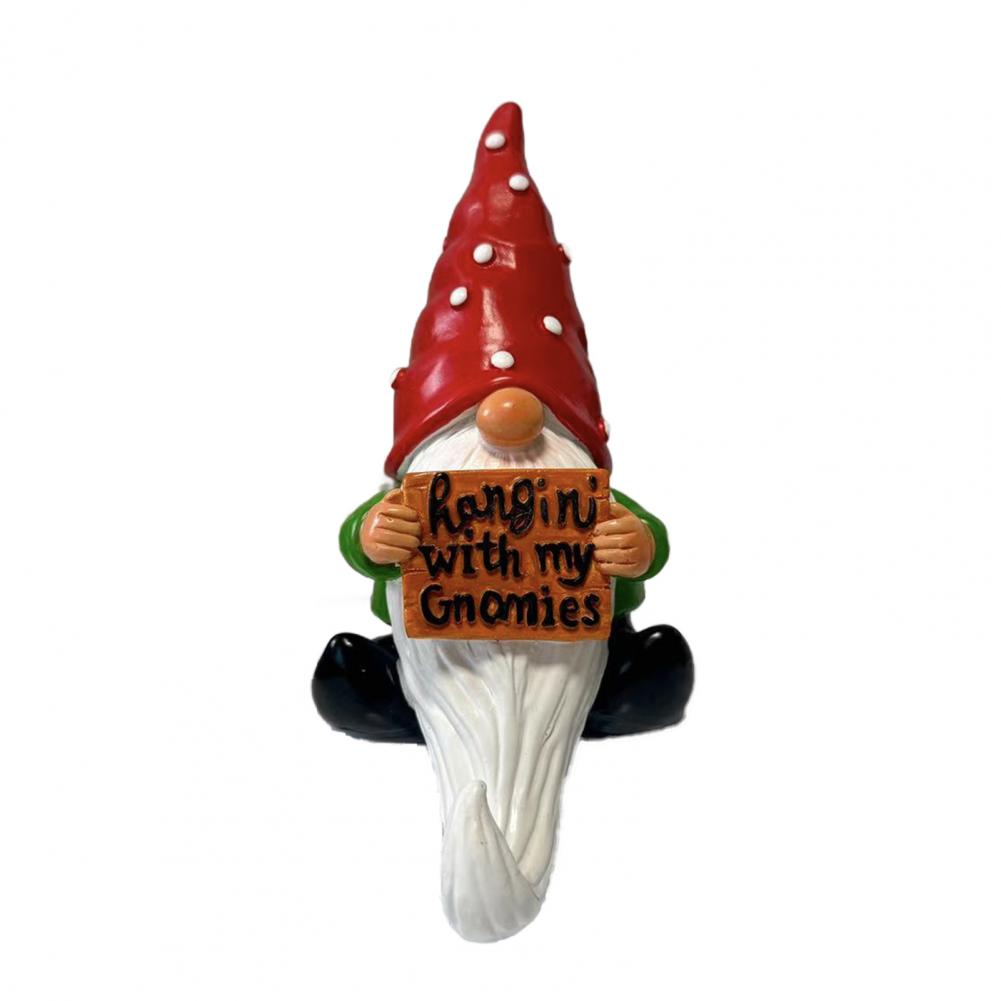 Small Gnome Statue Whimsical Christmas Gnome Figurine Resin Statue Ornament for Home Office Decor Cartoon Sitting Faceless Dwarf