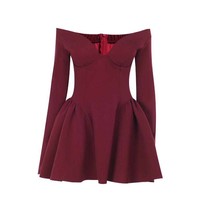 Autumn Small Fragrance Quality Elegant Slimming Display Chest Waist A Long-sleeved Dress