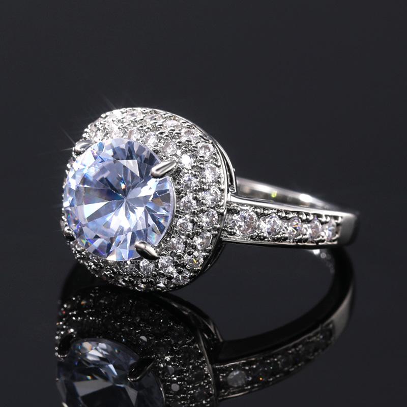 New Luxury Fashion Women Wedding Eternity Ring AAA Cubic Zirconia High-quality Female Party Accessories Statement Jewelry
