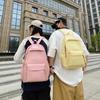 School bag backpack solid color versatile primary and secondary school student bag can be printed college style women's backpack