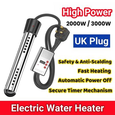 2000W/3000W Shower Temperature Control Boiler High Power Immersion Electric Water Heater Mini Portable Fast Heating Bath Tub