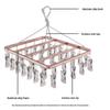 Aluminum Alloy Multi-functional Clothes Drying Rack with Clips for Balcony Storage