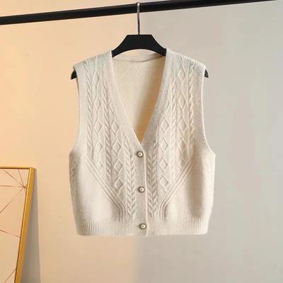 Spring and Autumn Knitted Vest Cardigan for Women Layered V-neck Camisole Slim Fit Sweater Jacket for Women Sweater