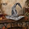 Halloween Witch Hat Wizard Hat, Adult Kids Cosplay Cone with Spider Leather Web Star Decor, Gothic Party Costume Prop, Trick or Treat Accessory