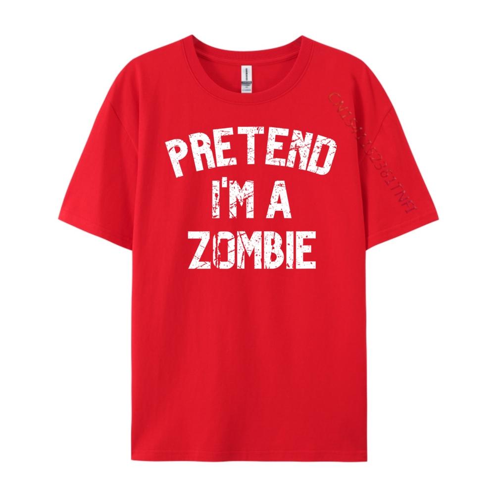Pretend I M A Zombie Lazy Halloween Costume Party Men T Shirts High Quality T Shirts For Men Cotton Short Sleeve S
