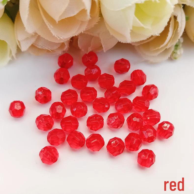 Transparent 6MM Faceted Acrylic Beads for DIY Crystal-Like Ornaments and Curtains
