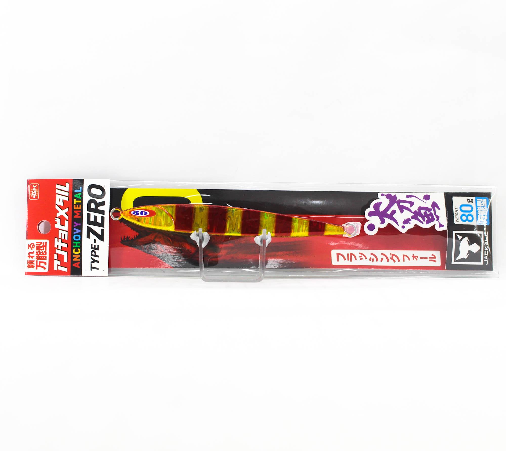 

Jackall Metal Jig Anchovy Type 0 Flush Fall 80 grams Red Gold Stripe (8090)